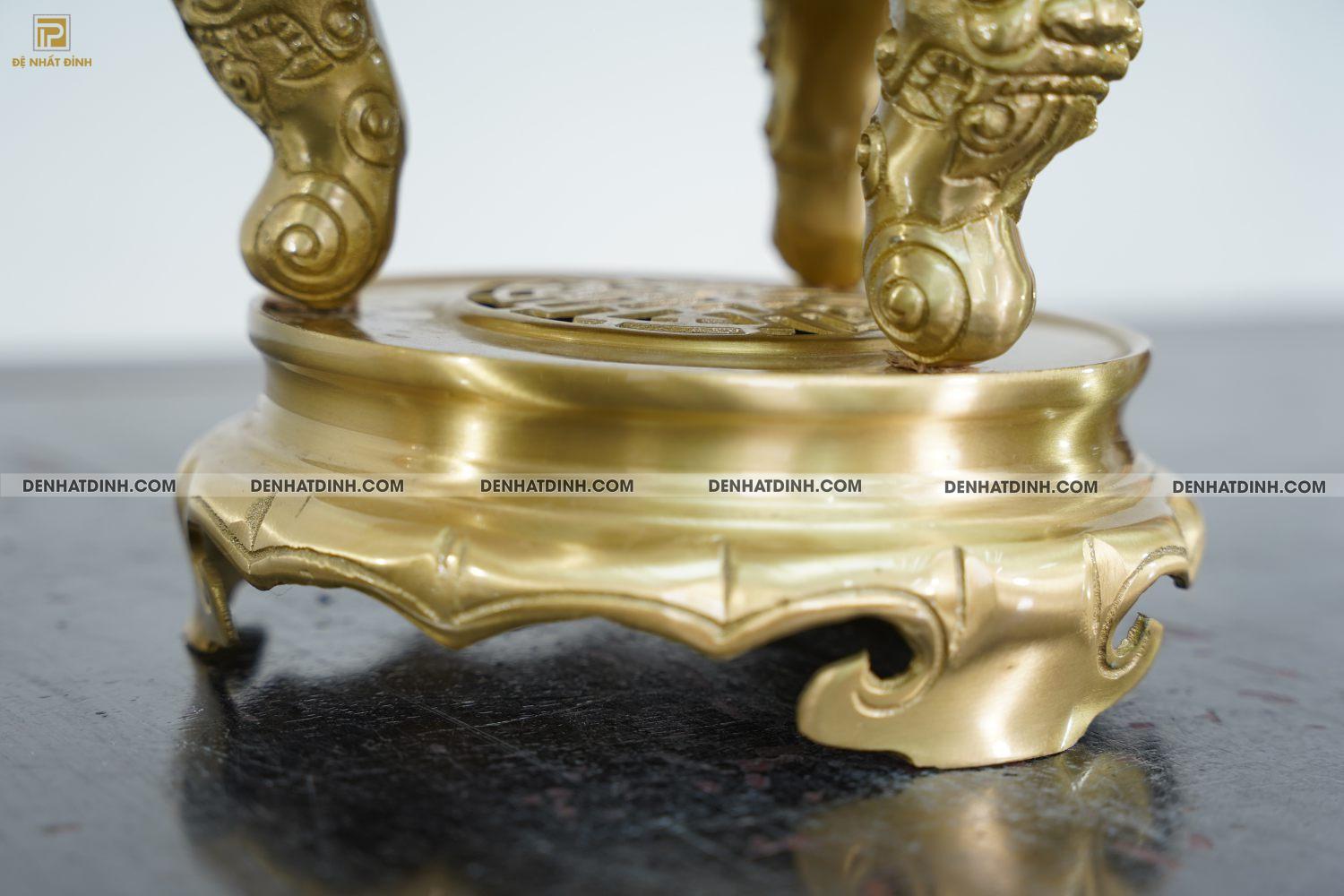 Bộ đỉnh đồng ngũ sự hoa sồi cao 40cm màu đồng Catut nguyên bản - Ảnh 2