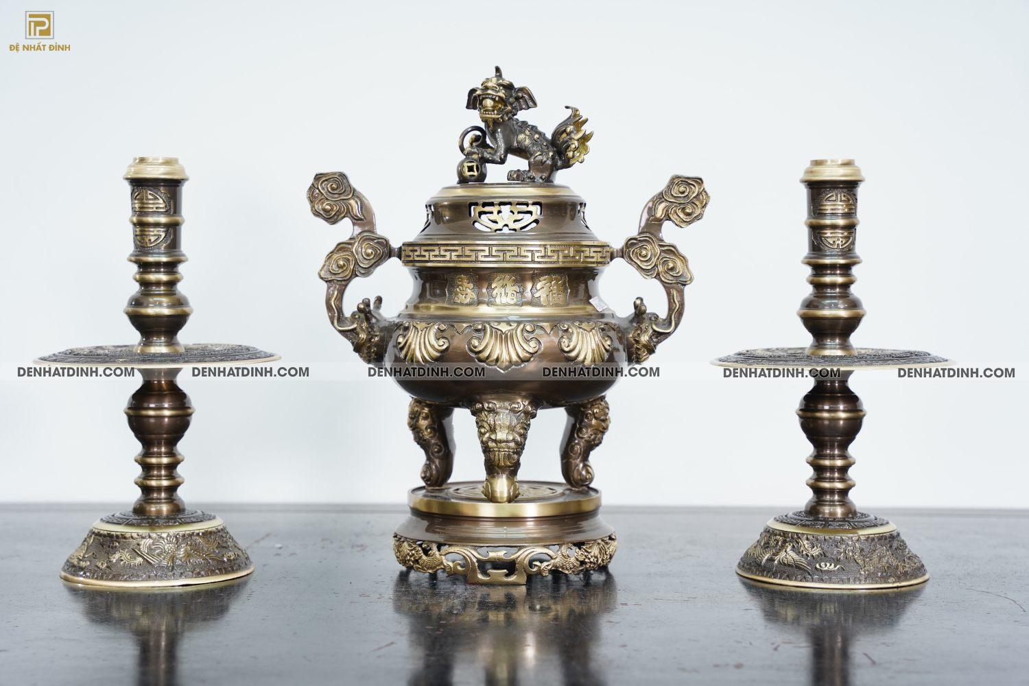 Bộ đỉnh đồng tam sự nến sòi 40 CN - Ảnh 4