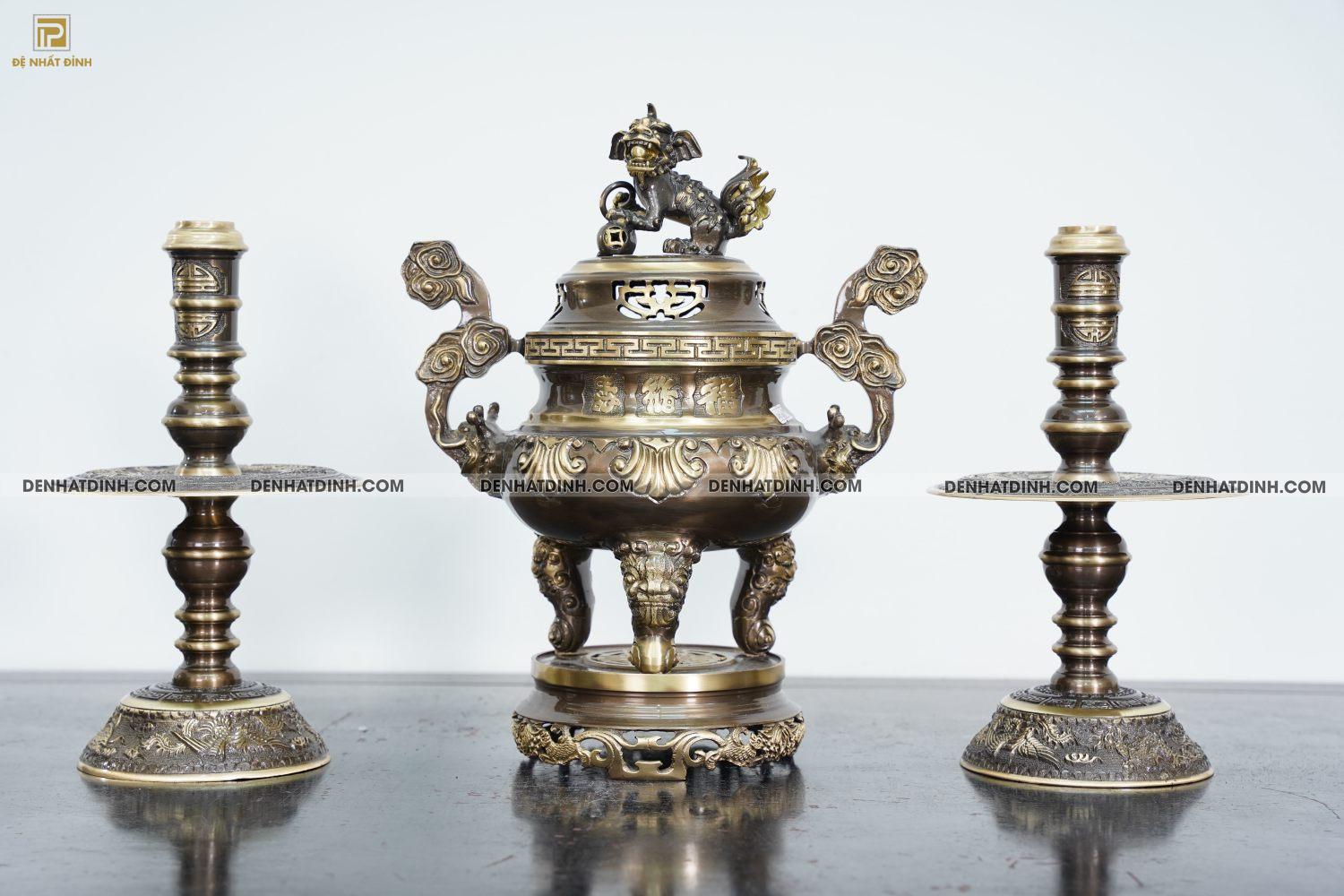 Bộ đỉnh đồng tam sự nến sòi 40 CN