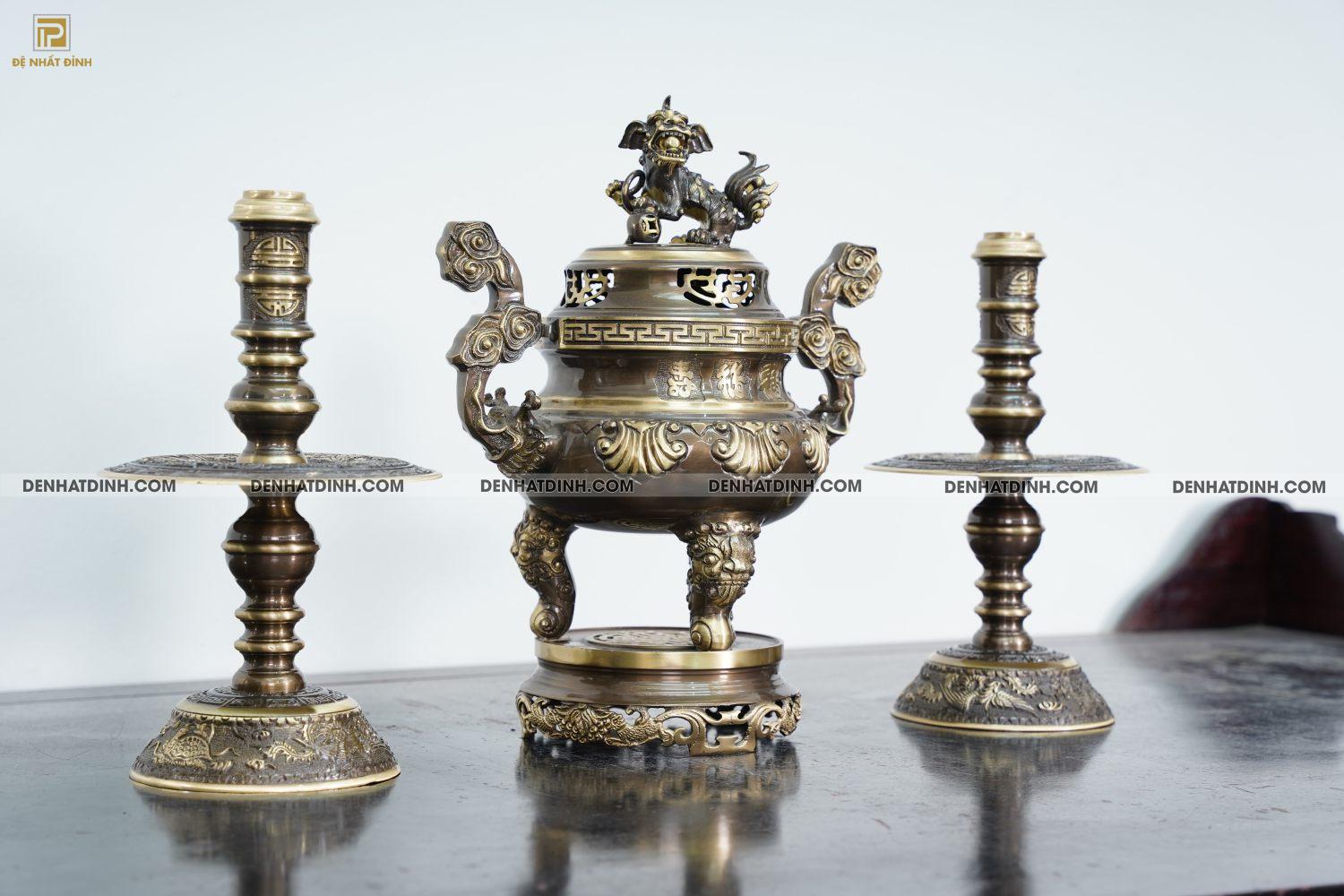 Bộ đỉnh đồng tam sự nến sòi 40 CN - Ảnh 2