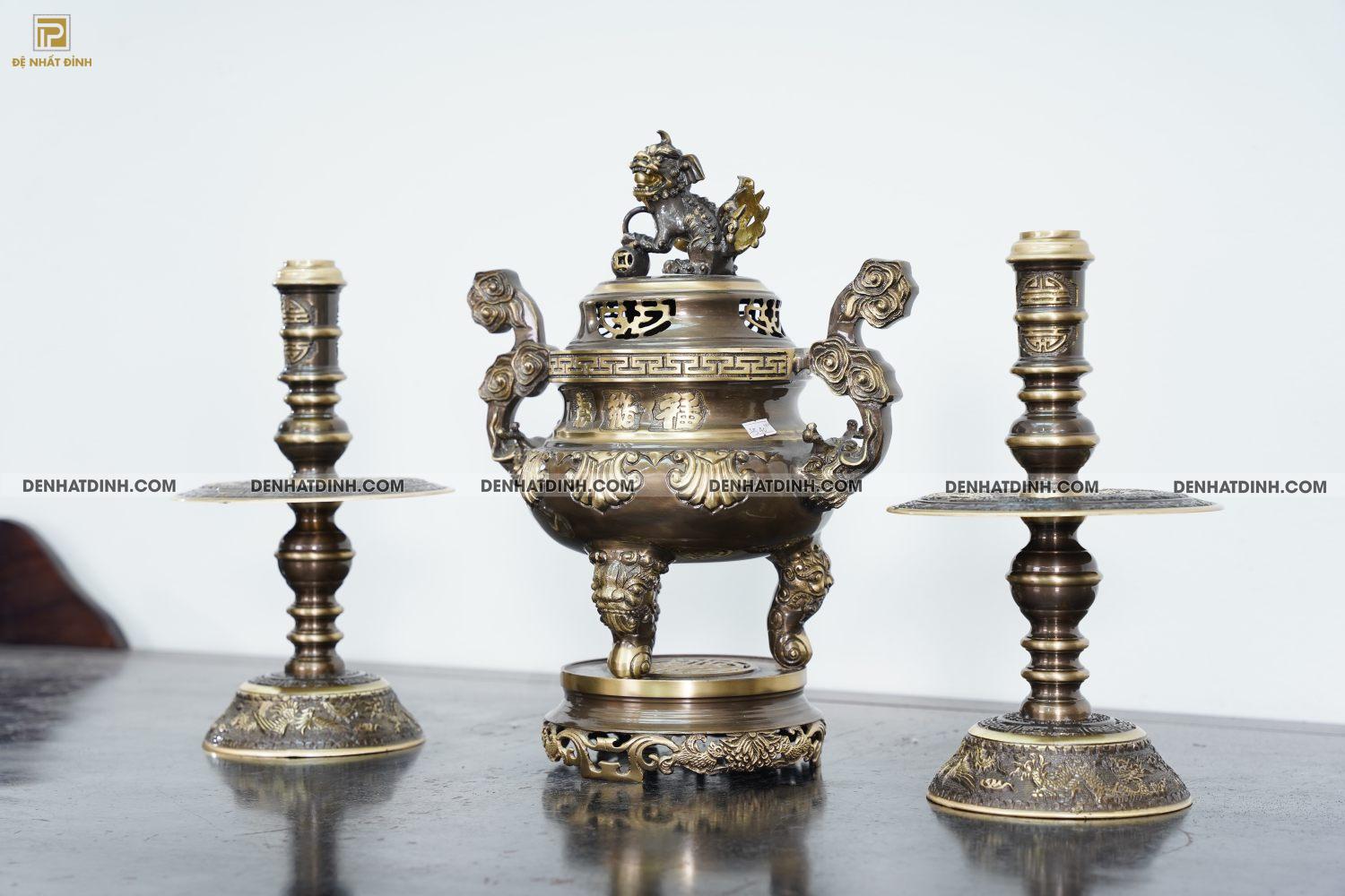 Bộ đỉnh đồng tam sự nến sòi 40 CN - Ảnh 3