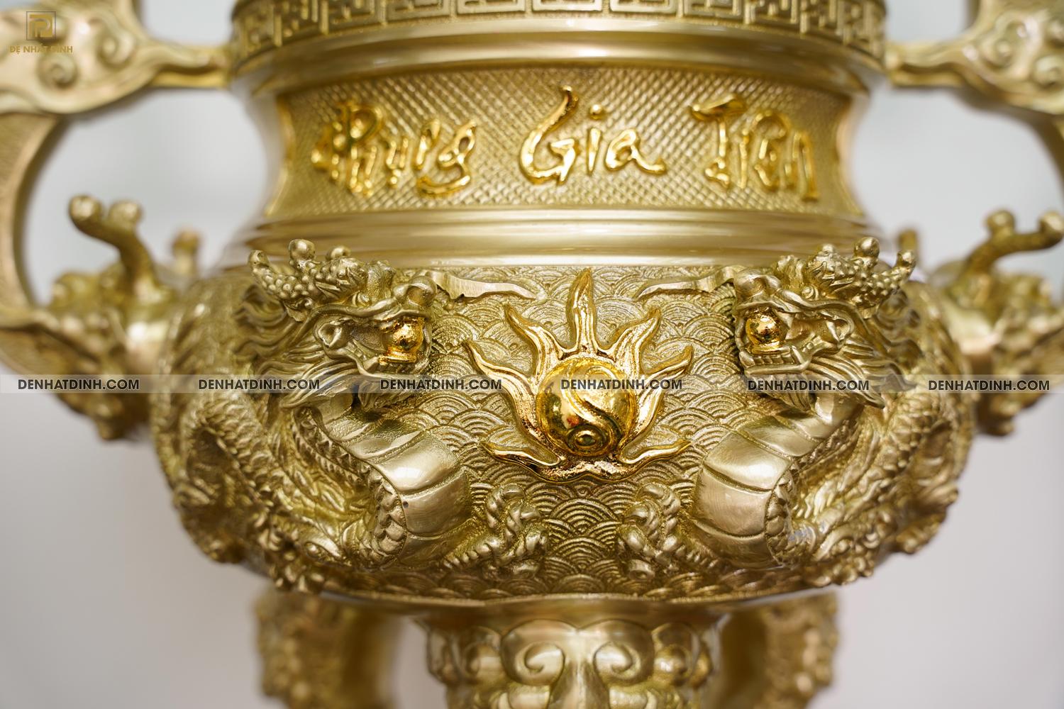 Bộ đỉnh đồng ngũ sự Phụng Gia Tiên 68 nến kỹ - Ảnh 6