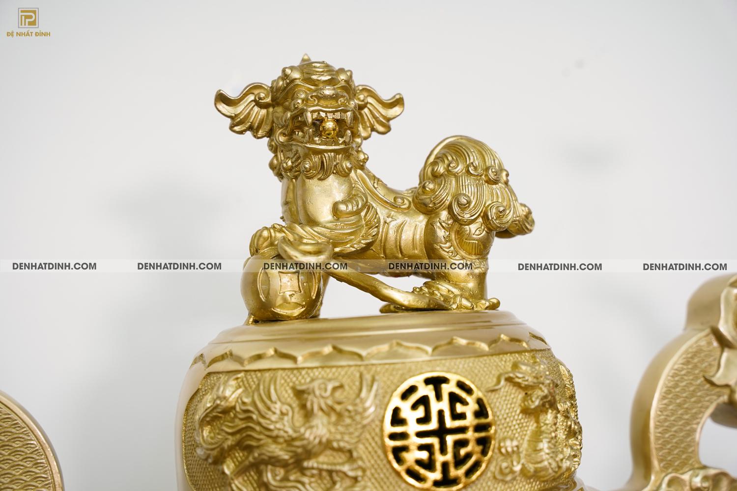 Bộ đỉnh đồng ngũ sự Phụng Gia Tiên 68 nến kỹ - Ảnh 5