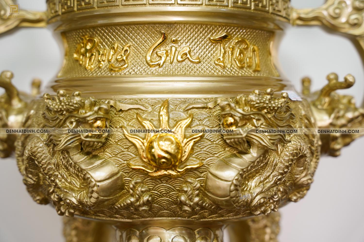 Bộ đỉnh đồng ngũ sự Phụng Gia Tiên 68 nến kỹ - Ảnh 7