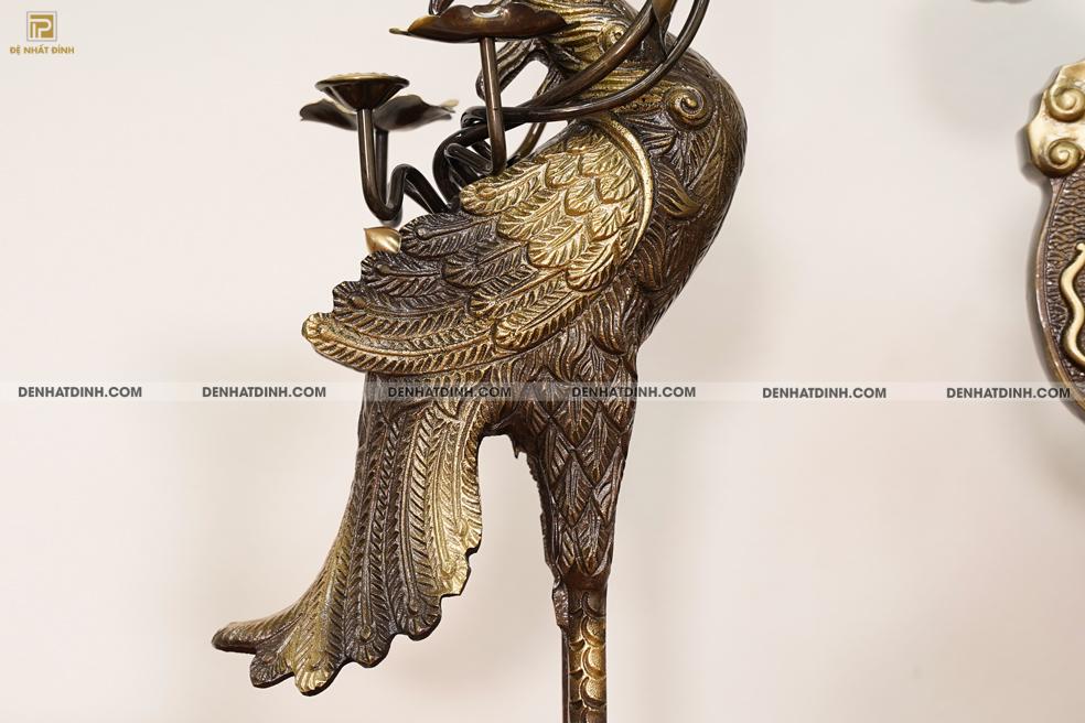 Bộ đỉnh đồng ngũ sự Phụng Gia Tiên 68 CN nến kỹ - Ảnh 10