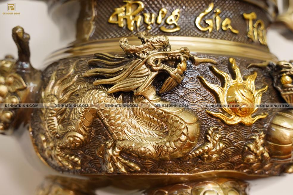 Bộ đỉnh đồng ngũ sự Phụng Gia Tiên 68 CN nến kỹ - Ảnh 11