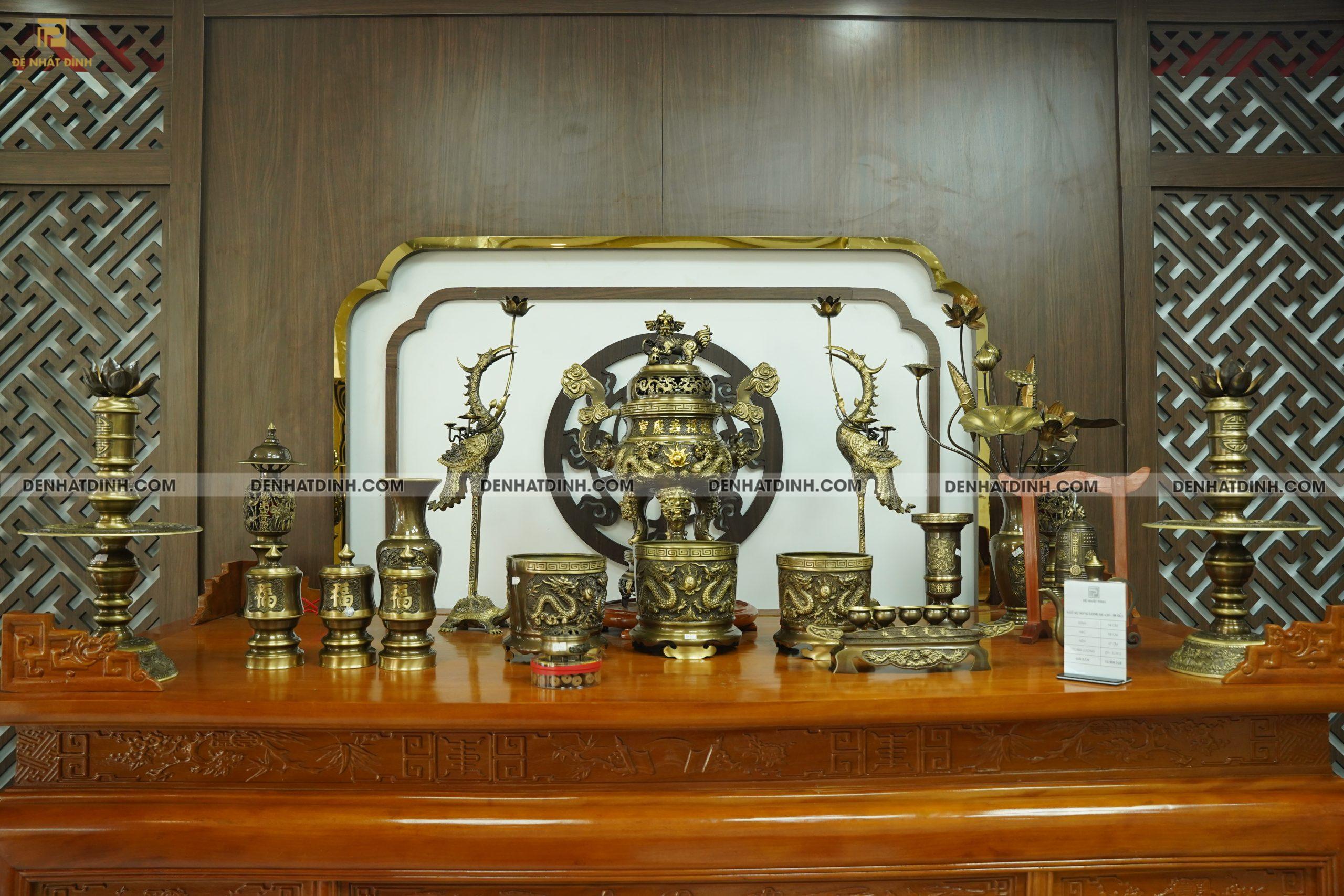 Bộ đỉnh đồng song long 64 đầy đủ CN