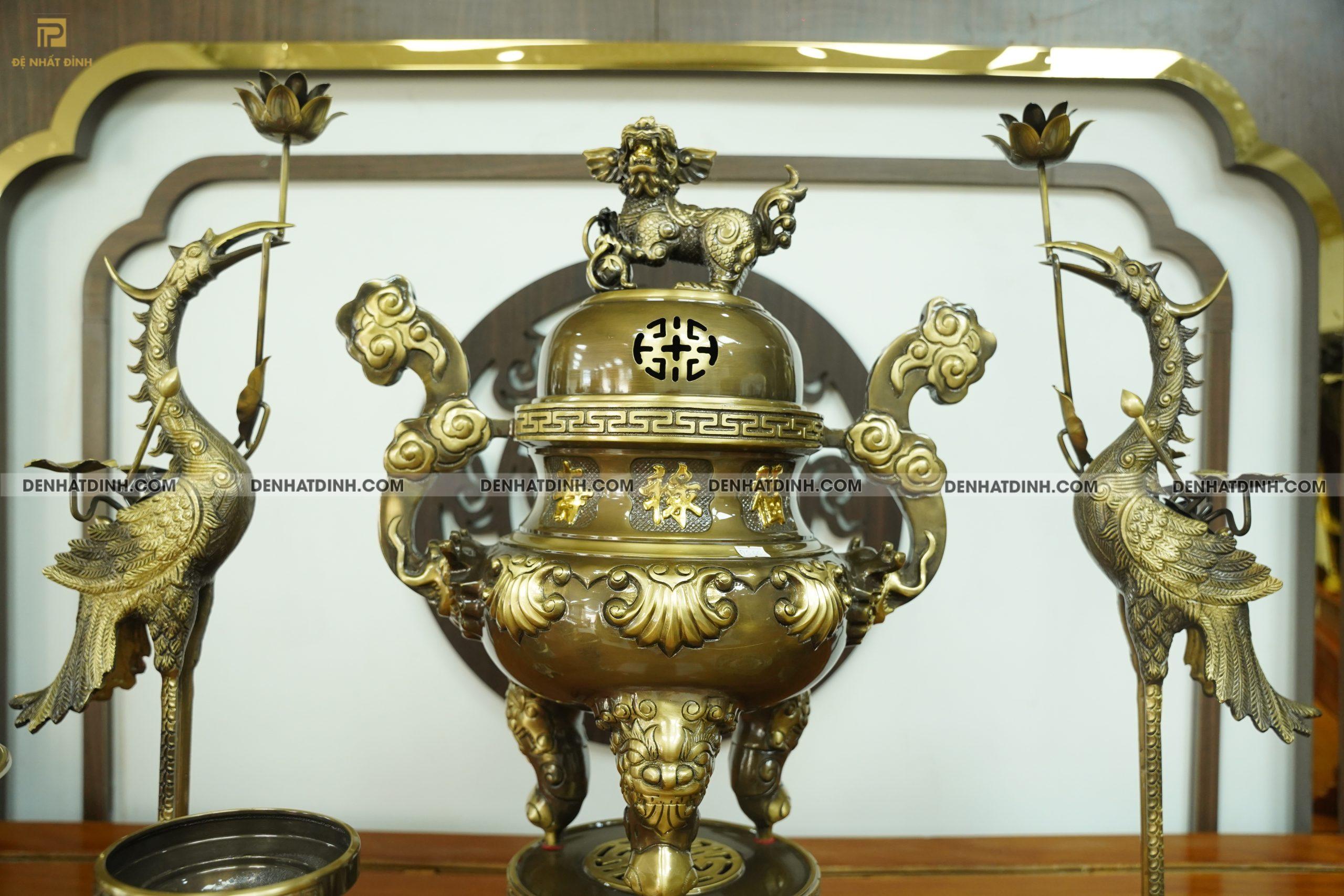Bộ đỉnh đồng hoa sòi 65 CN đầy đủ 9 món - Ảnh 6