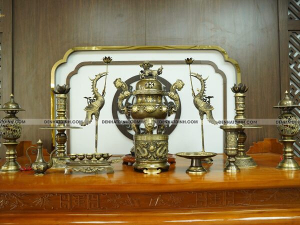 Bộ đỉnh đồng hoa sòi 65 CN đầy đủ 11 món