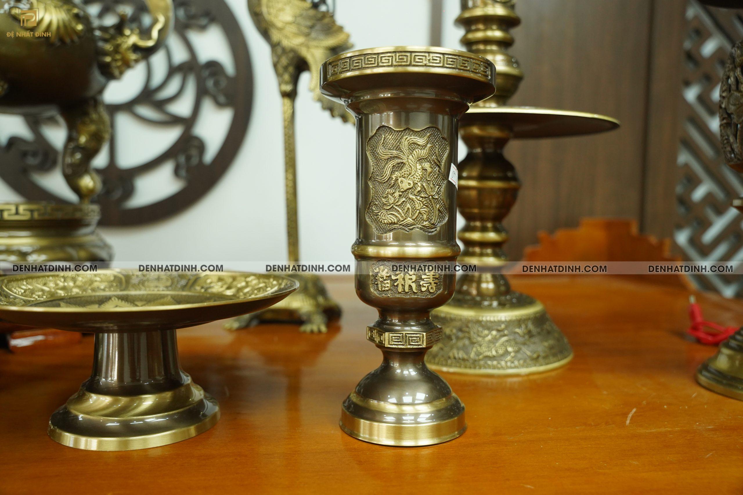 Bộ đỉnh đồng hoa sòi 65 CN đầy đủ 11 món - Ảnh 2