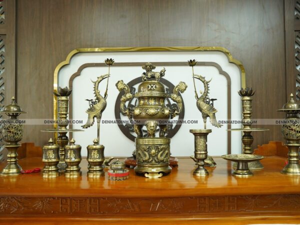 Bộ đỉnh đồng hoa sòi 65 CN đầy đủ 12 món