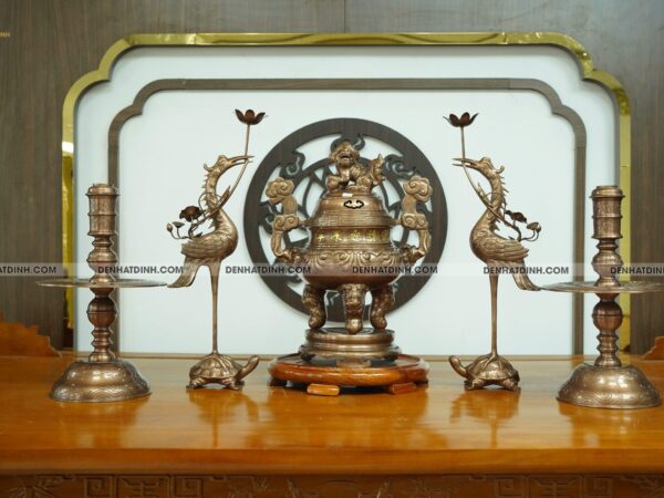 Bộ đỉnh đồng đỏ ngũ sự hoa sòi 50