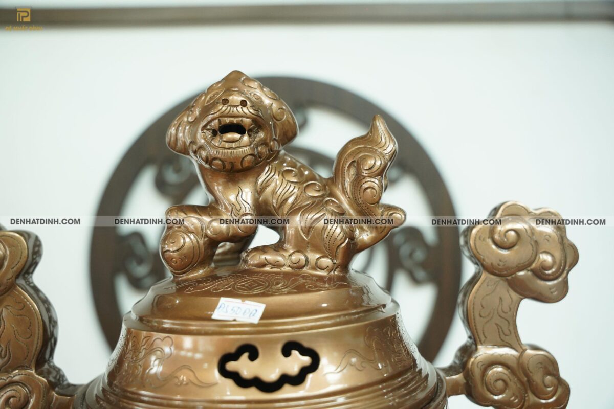 Bộ đỉnh đồng đỏ tam sự hạc hoa sòi 50 - Ảnh 5