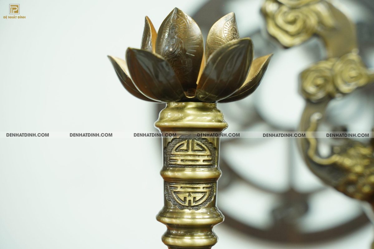 Bộ đỉnh đồng tam sự nến hoa sòi 50 hoa văn CN - Ảnh 5