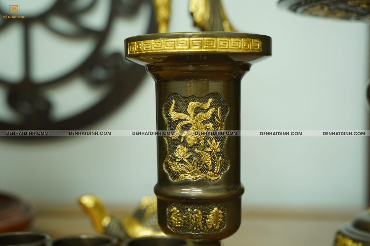 Bộ đỉnh đồng Ngũ Phúc Lâm Môn 65 đầy đủ 13 món dát vàng điểm - Ảnh 3