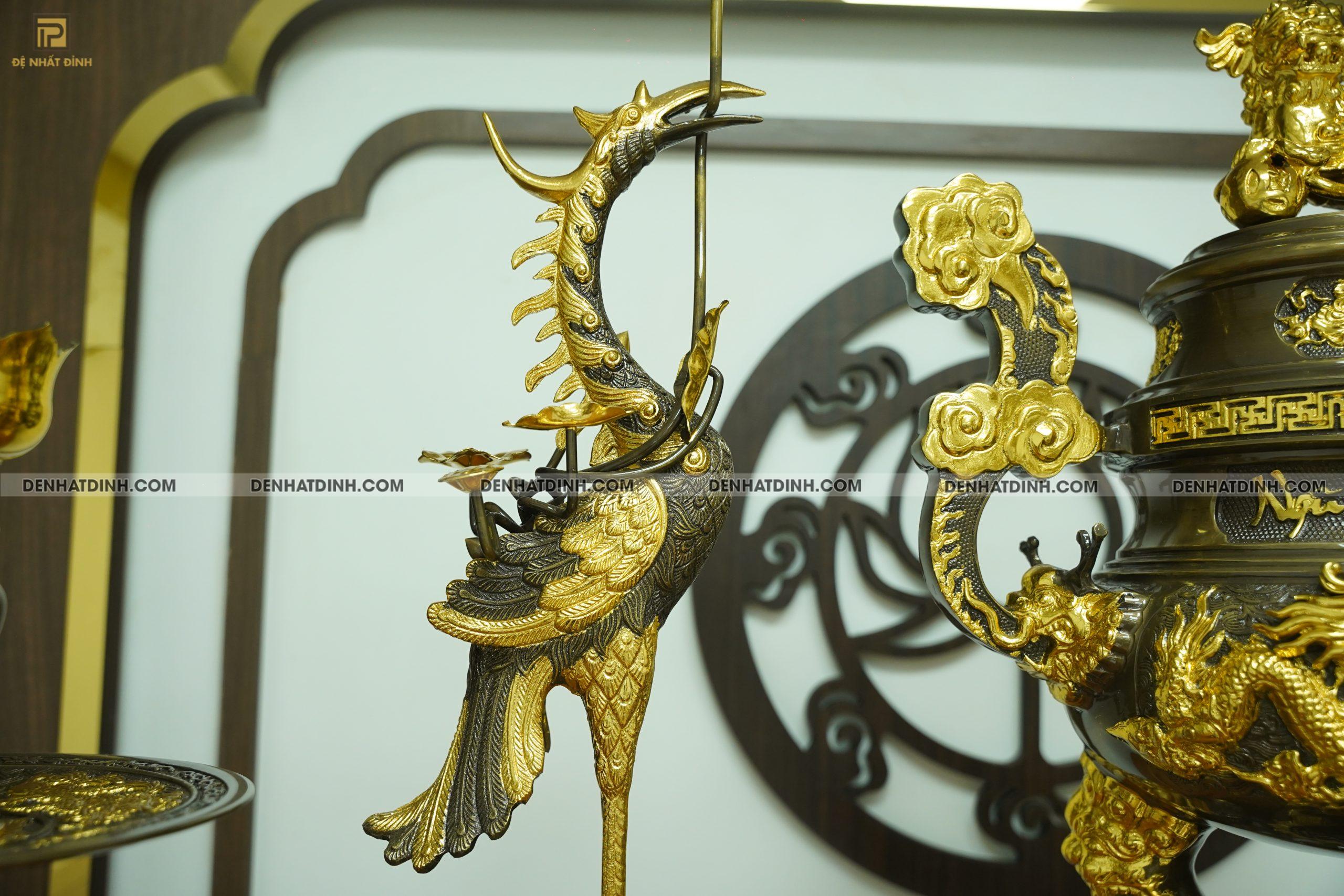 Bộ đỉnh đồng Ngũ Phúc Lâm Môn 65 đầy đủ 11 món dát vàng điểm - Ảnh 8