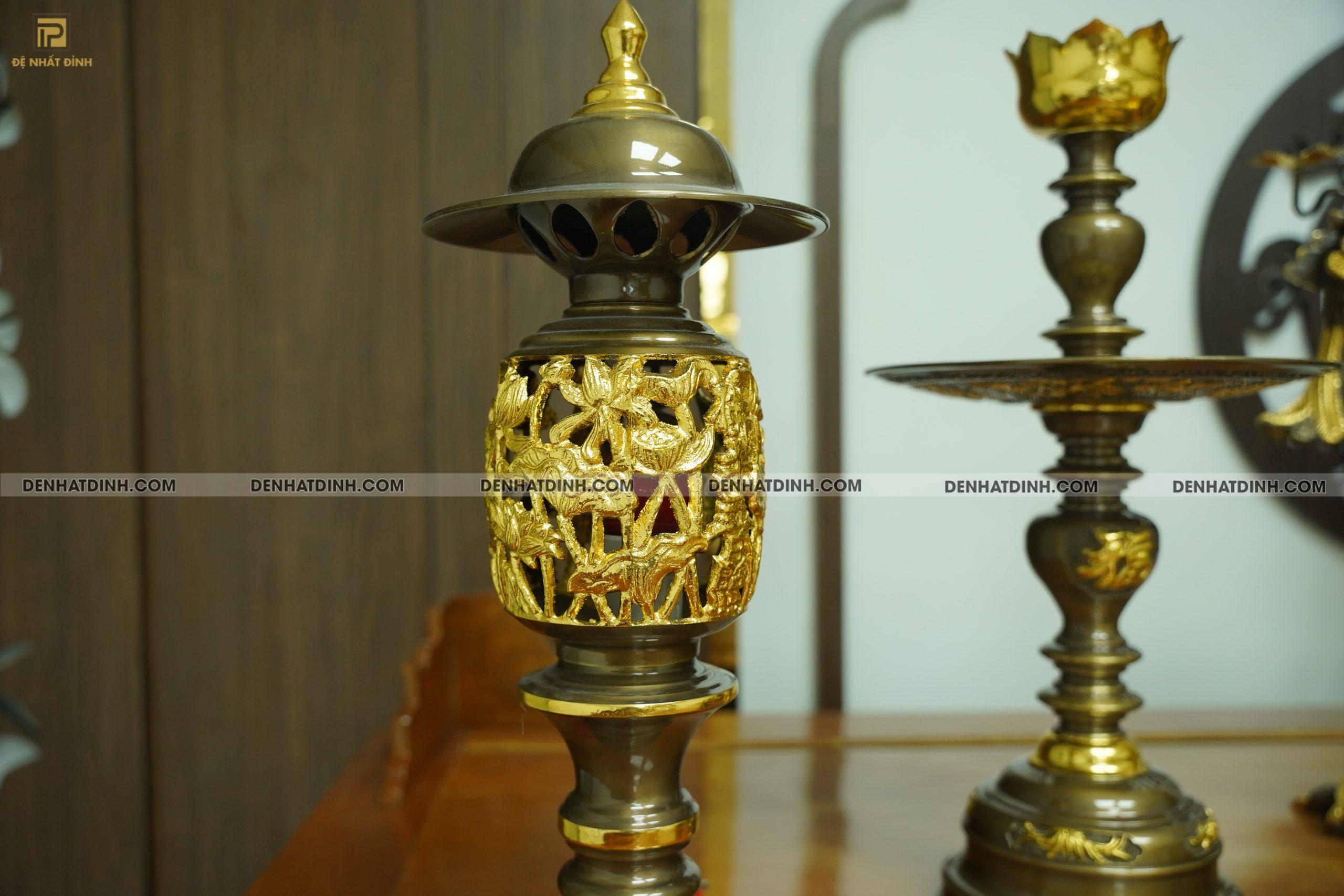 Bộ đỉnh đồng Ngũ Phúc Lâm Môn 65 đầy đủ 11 món dát vàng điểm - Ảnh 10