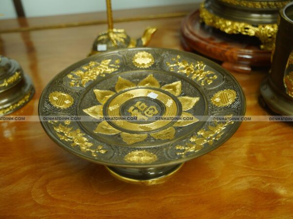 Alternative view of Bộ đỉnh đồng Ngũ Phúc Lâm Môn 65 đầy đủ 11 món dát vàng điểm