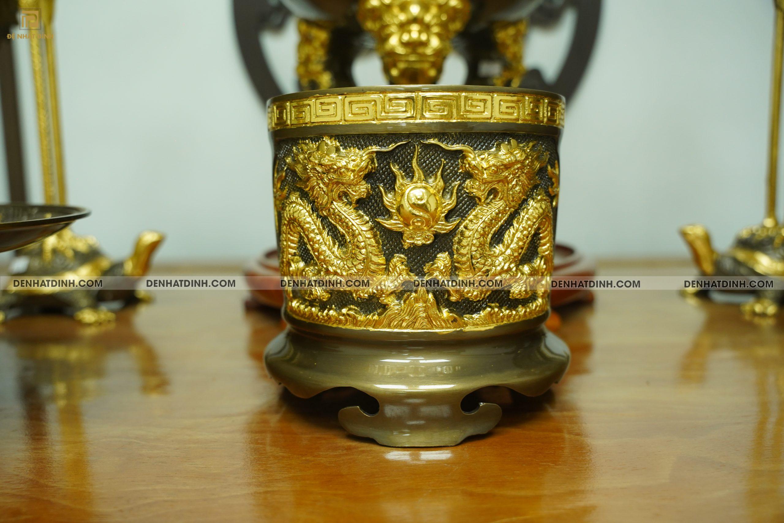 Bộ đỉnh đồng Ngũ Phúc Lâm Môn 65 đầy đủ 11 món dát vàng điểm - Ảnh 3