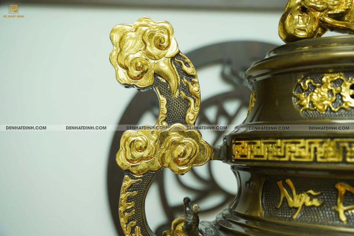 Đỉnh đồng Ngũ Phúc Lâm Môn 65 dát vàng điểm - Ảnh 4