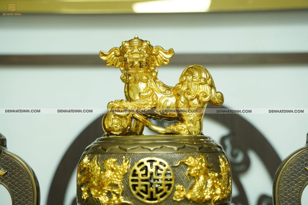 Đỉnh đồng Phụng Gia Tiên 65 dát vàng điểm - Ảnh 3