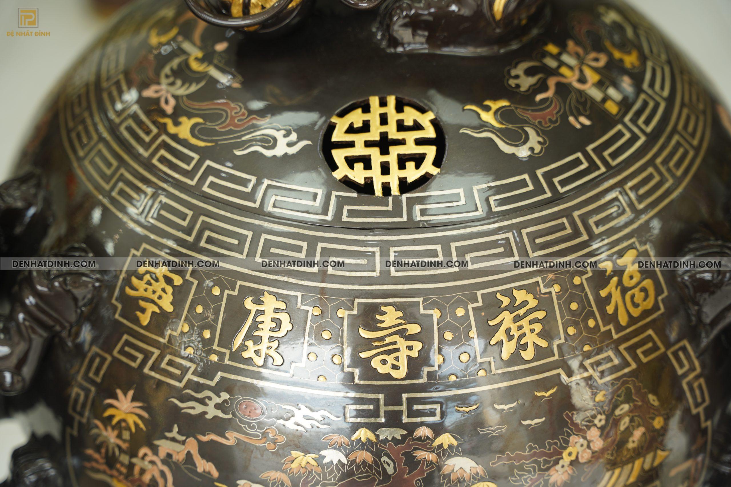 Thất lân đồng đỏ 1m2 khảm tam khí - Ảnh 7