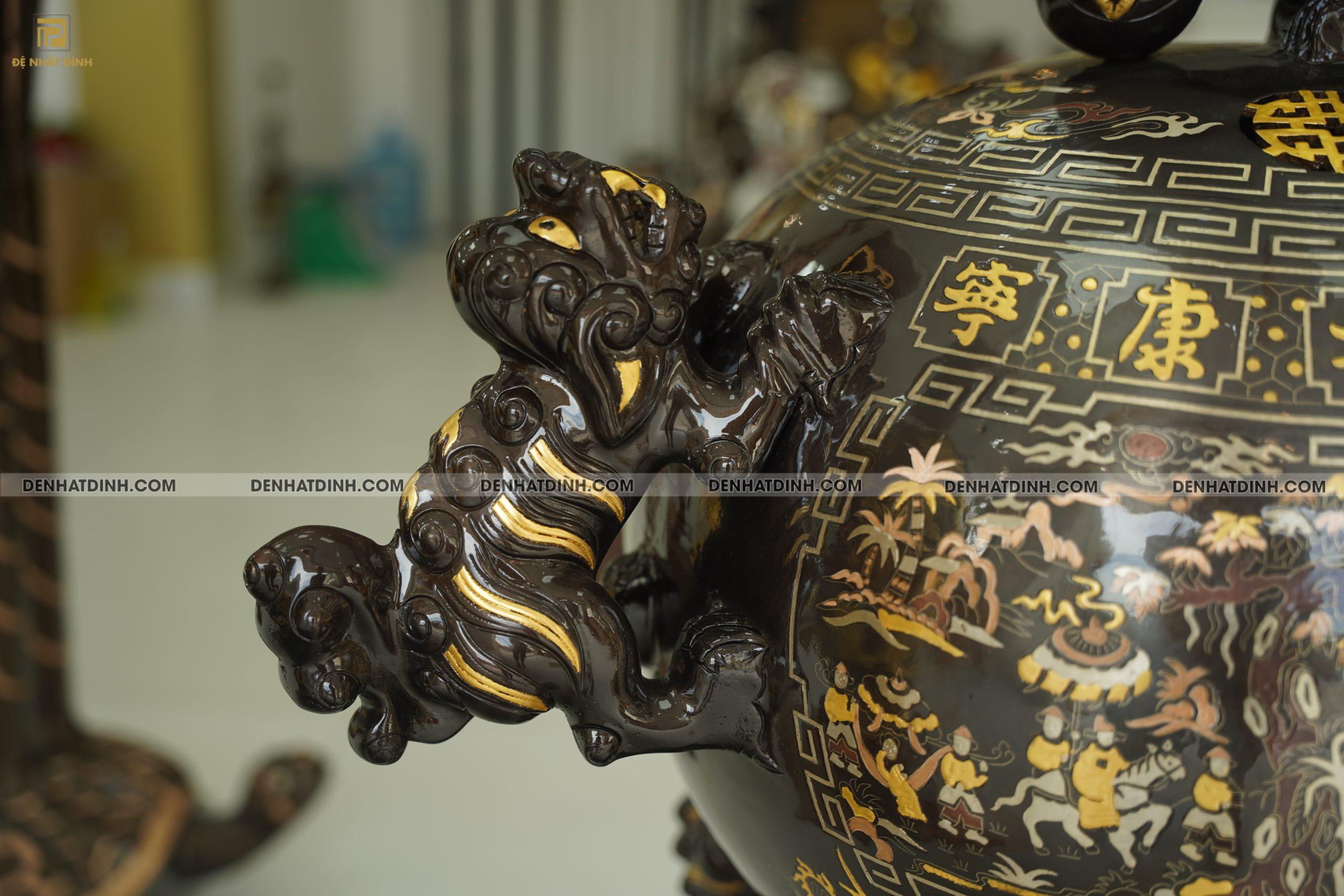 Thất lân đồng đỏ 1m2 khảm tam khí - Ảnh 3