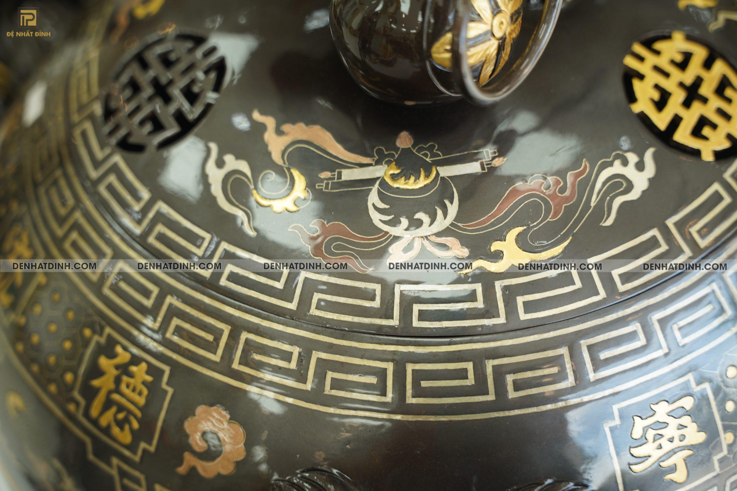 Thất lân đồng đỏ 1m2 khảm tam khí - Ảnh 4