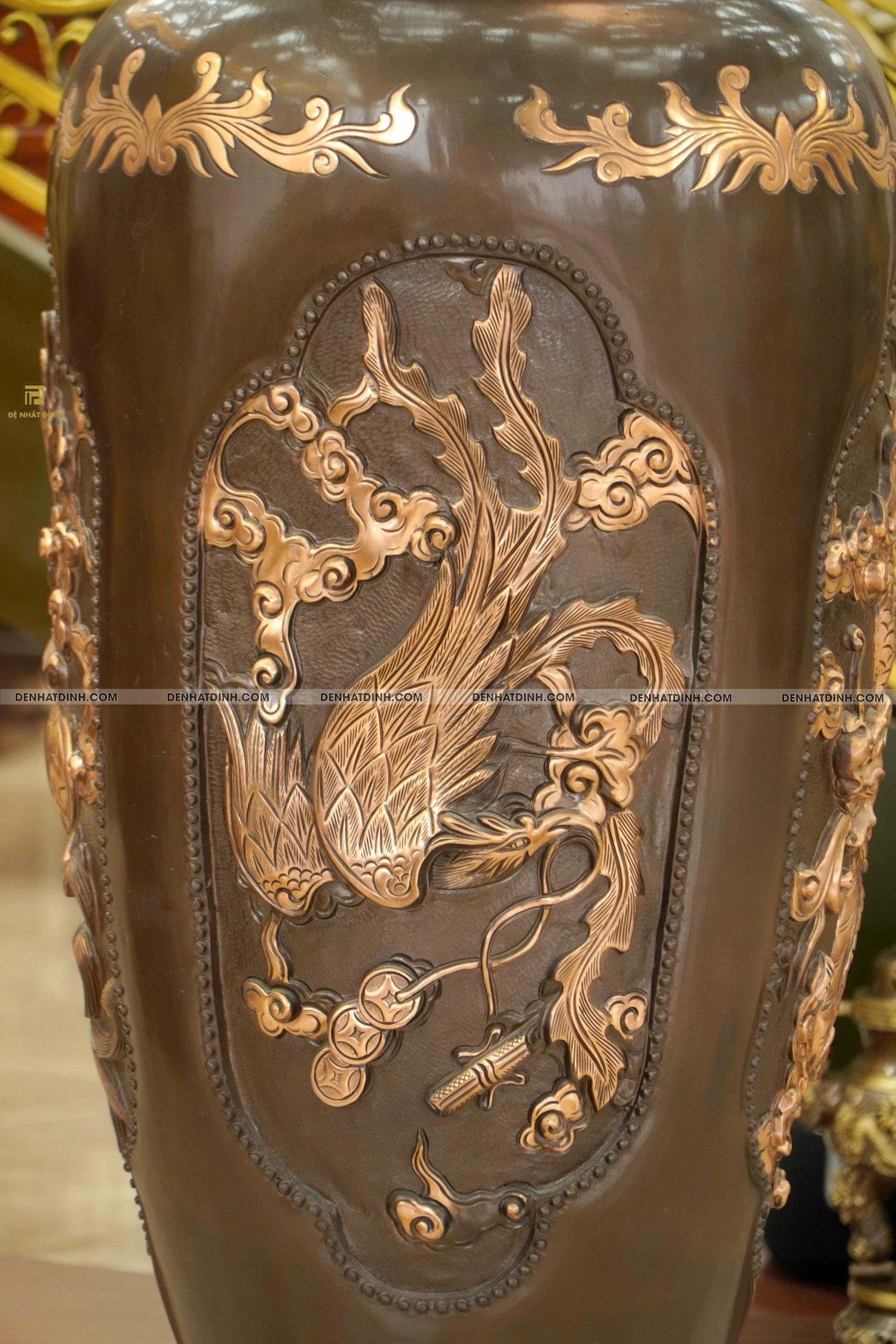 Lục bình đúc tứ linh Long Ly Quy Phụng cao 2m - Ảnh 7