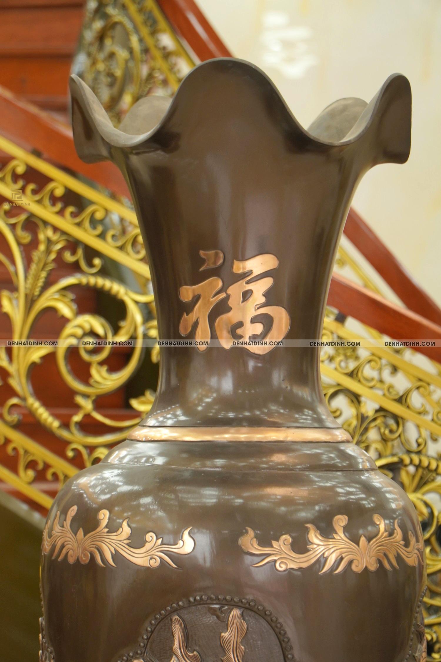 Lục bình đúc tứ linh Long Ly Quy Phụng cao 2m - Ảnh 3