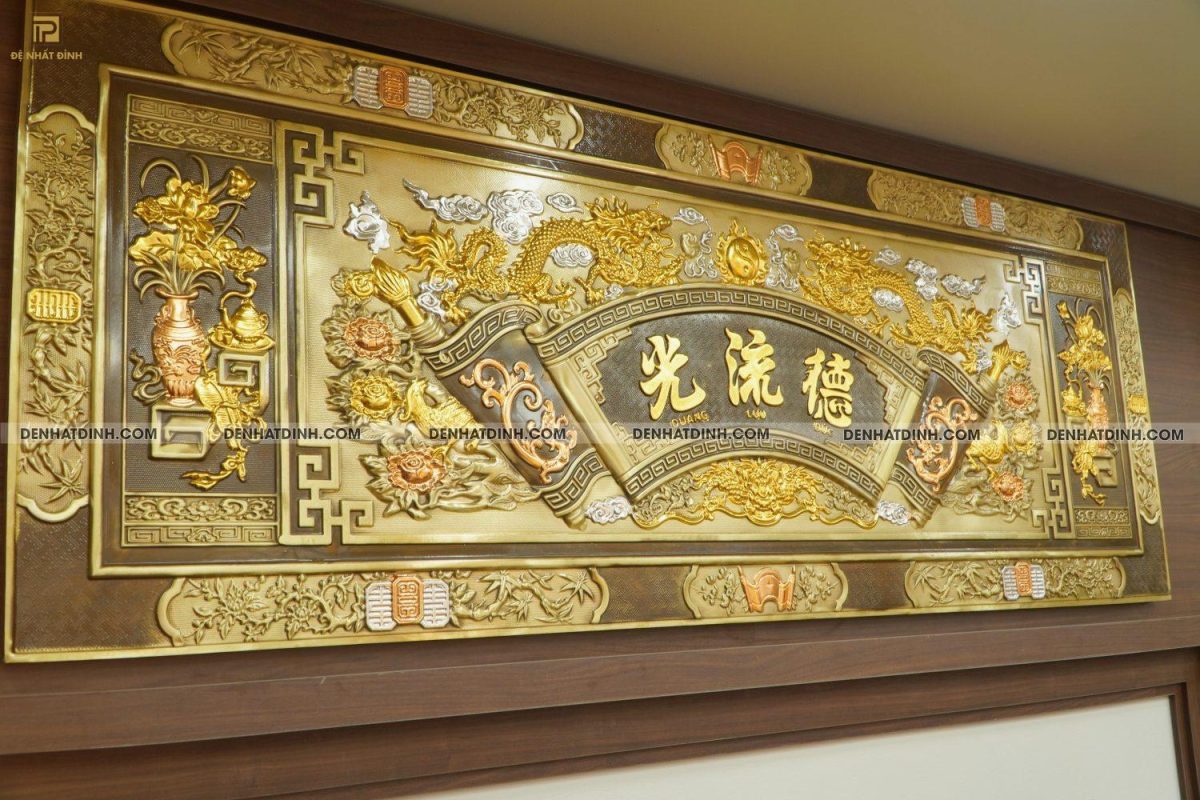Hoành phi đại tư câu đối bằng đồng dát vàng, bạc - Ảnh 2