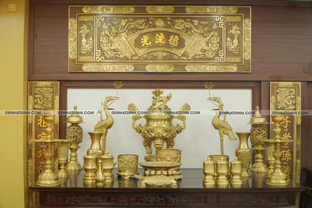 Đại tự câu đối bằng đồng kỹ nét (Mẫu mới)