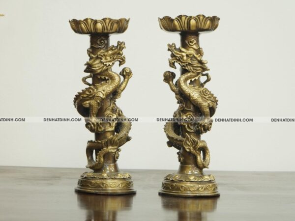 Nến rồng bằng đồng tinh xảo 39cm