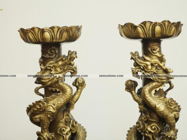 Alternative view of Nến rồng bằng đồng tinh xảo 39cm