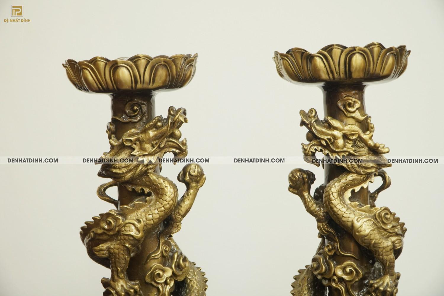 Nến rồng bằng đồng tinh xảo 39cm - Ảnh 2