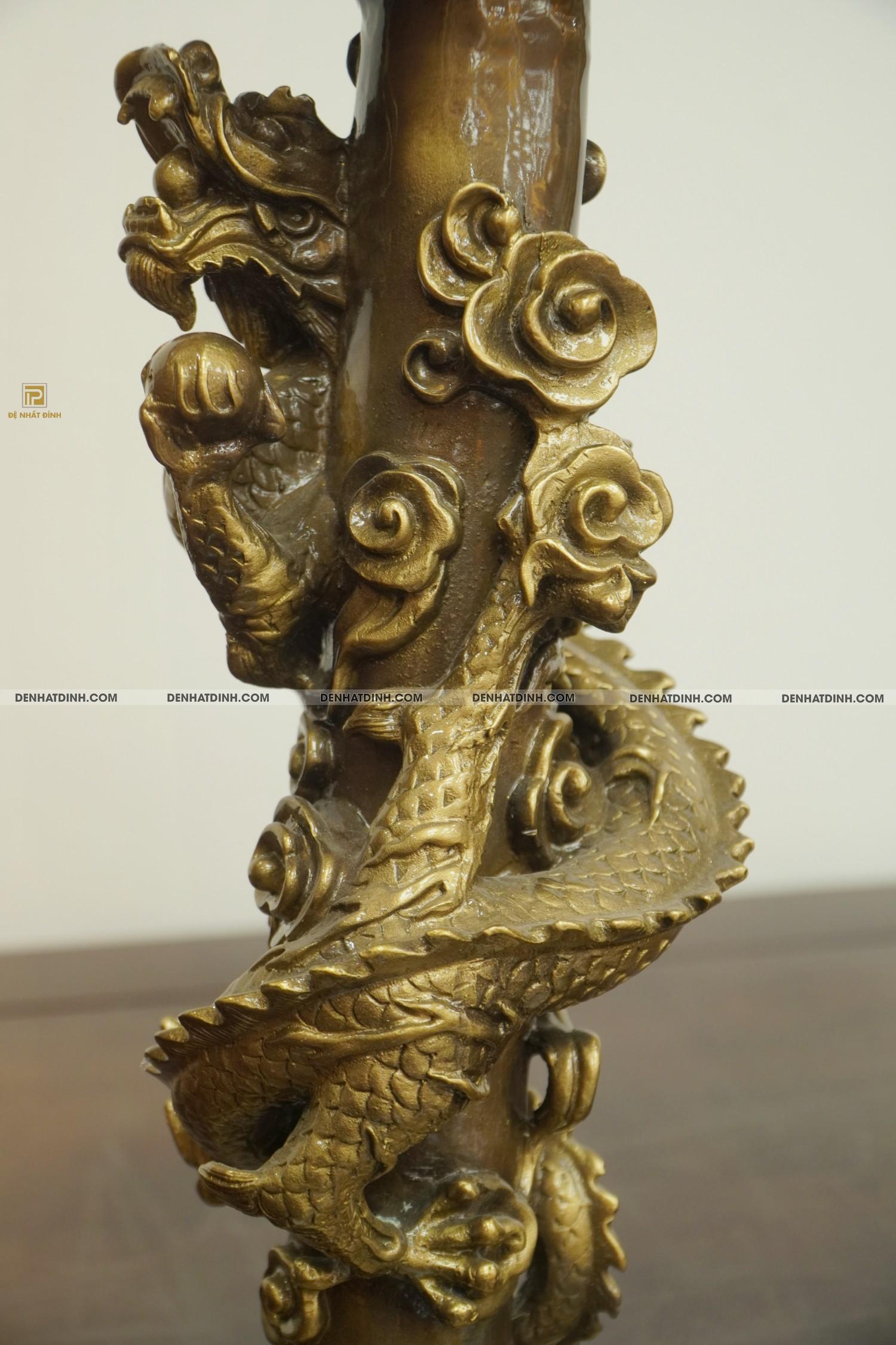 Nến rồng bằng đồng tinh xảo 39cm - Ảnh 4