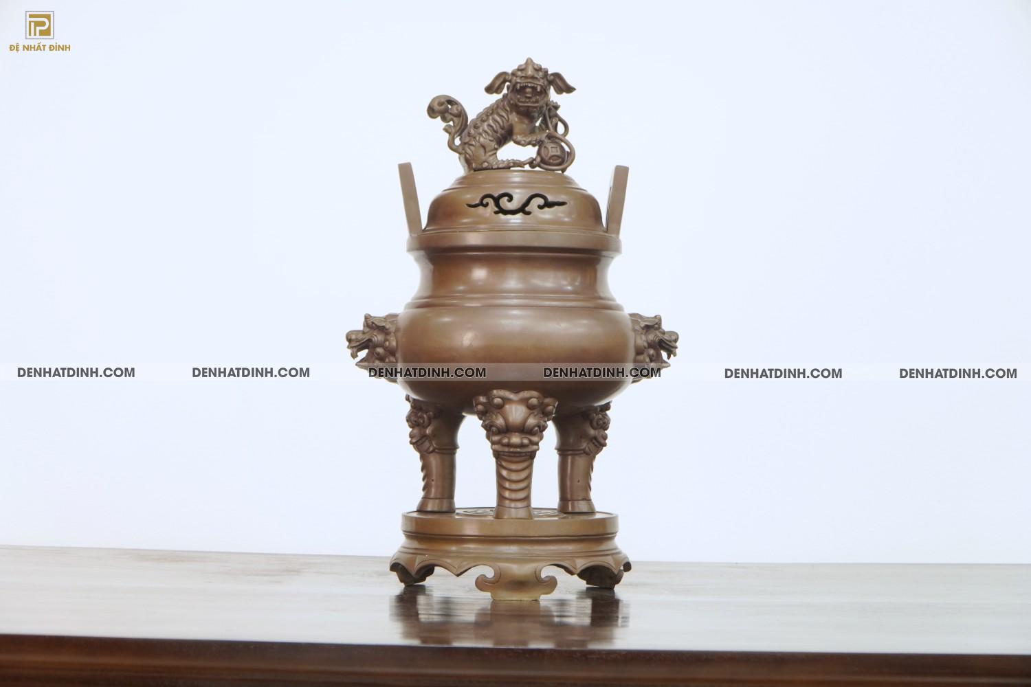 Lư đỉnh xông trầm Huế 57cm hun nâu cổ