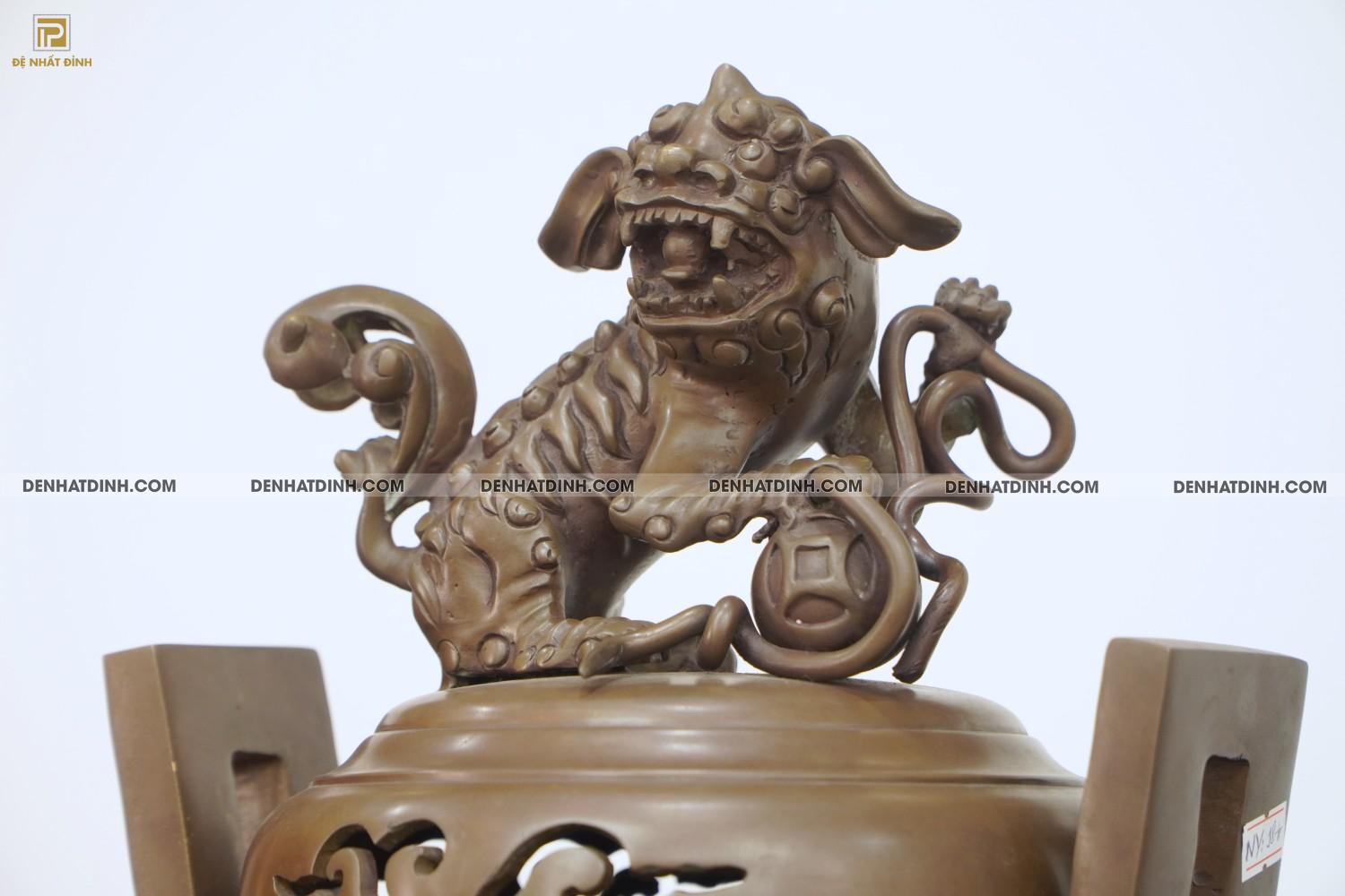 Lư đỉnh xông trầm Huế 57cm hun nâu cổ - Ảnh 16