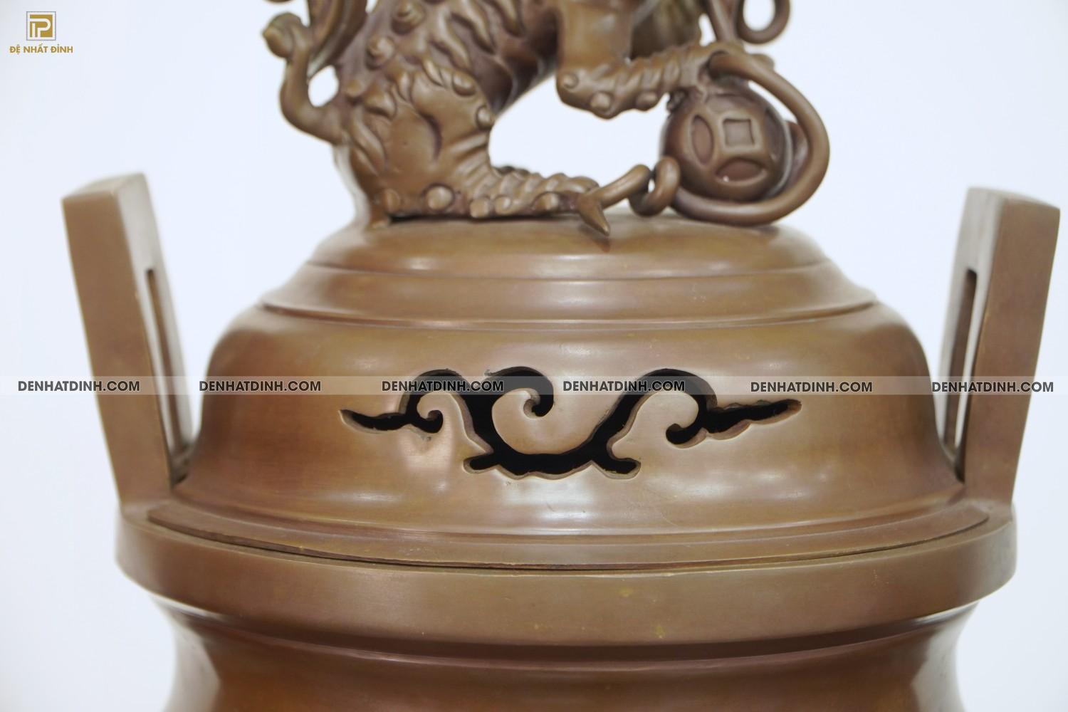 Lư đỉnh xông trầm Huế 57cm hun nâu cổ - Ảnh 15