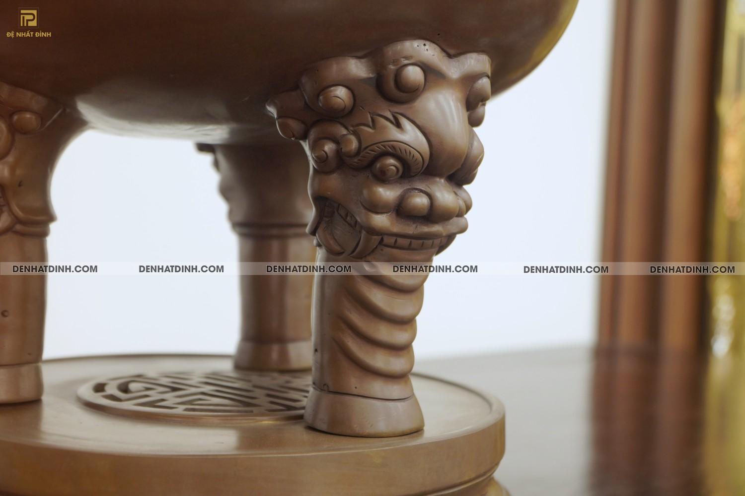 Lư đỉnh xông trầm Huế 57cm hun nâu cổ - Ảnh 11