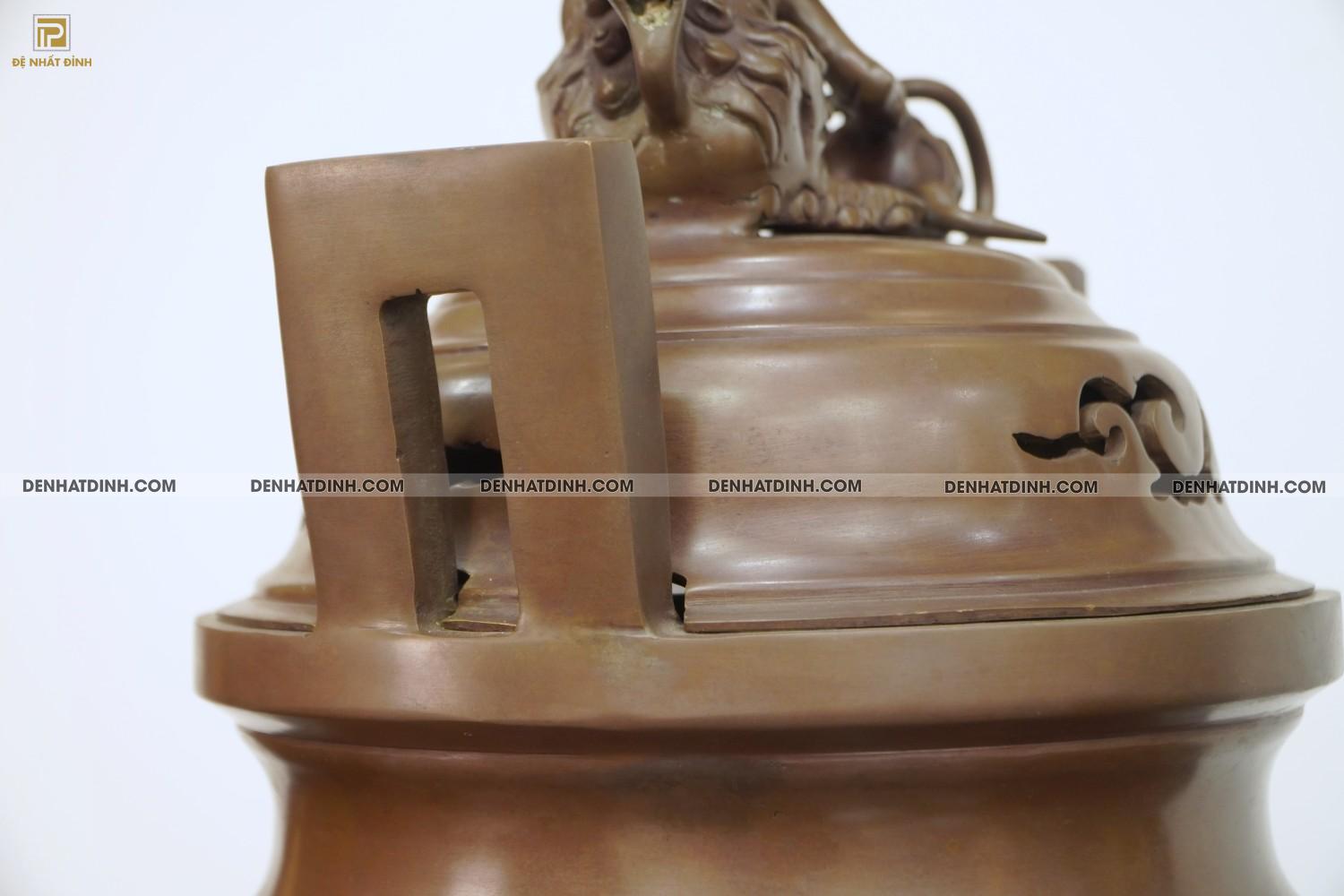 Lư đỉnh xông trầm Huế 57cm hun nâu cổ - Ảnh 8
