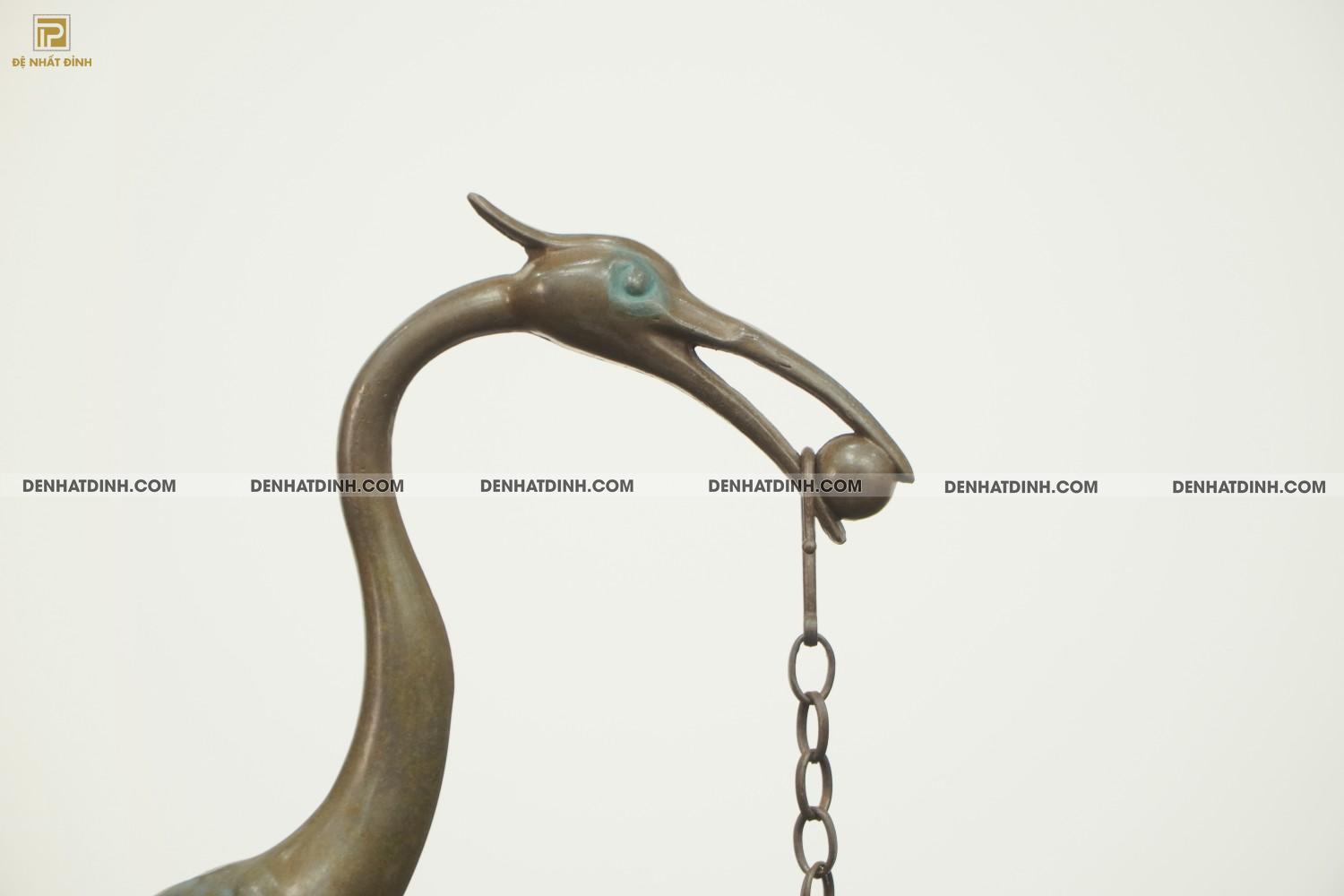Xông trầm hạc bằng đồng cao 26cm - Ảnh 2