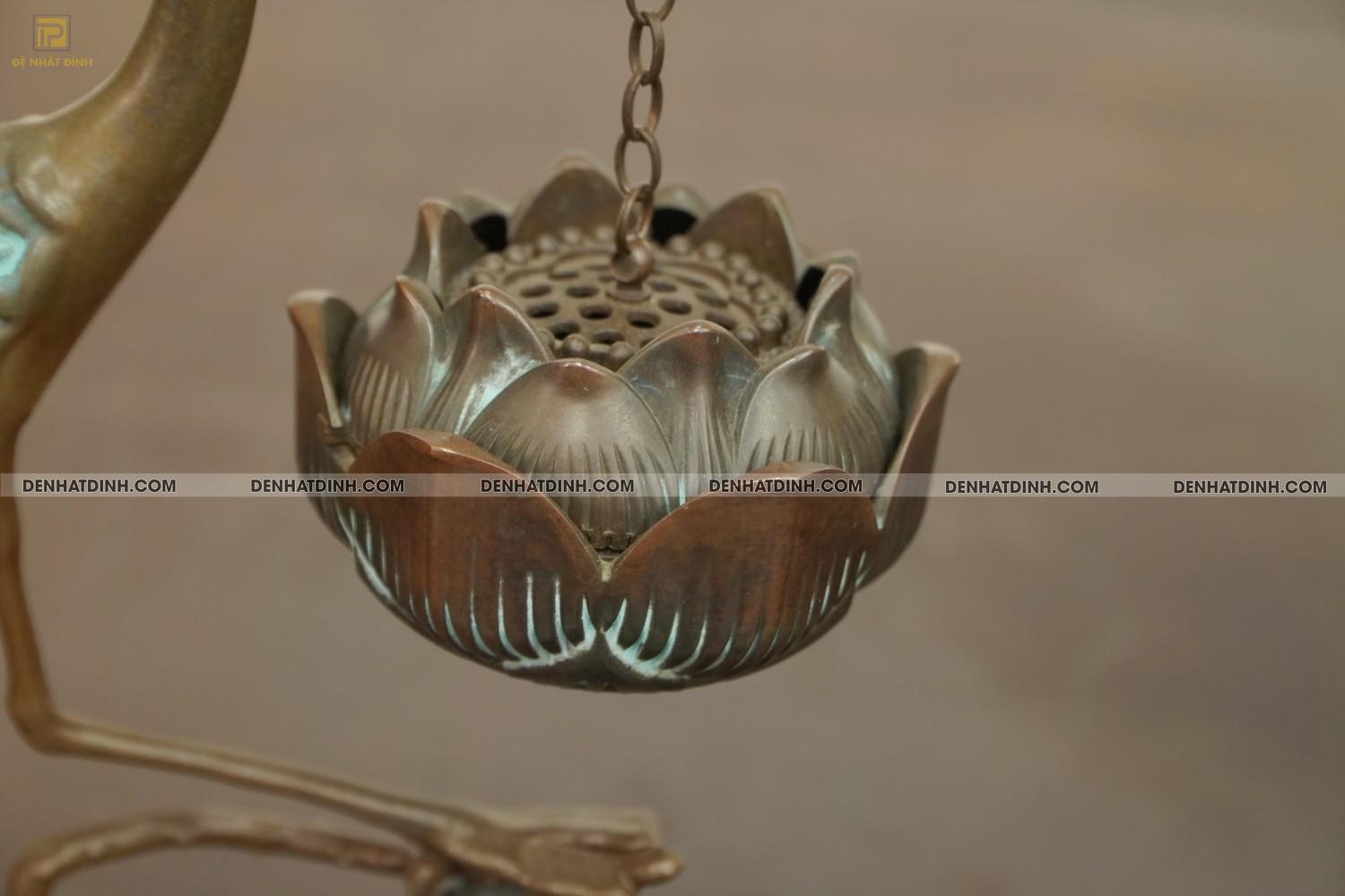 Xông trầm hạc bằng đồng cao 26cm - Ảnh 4