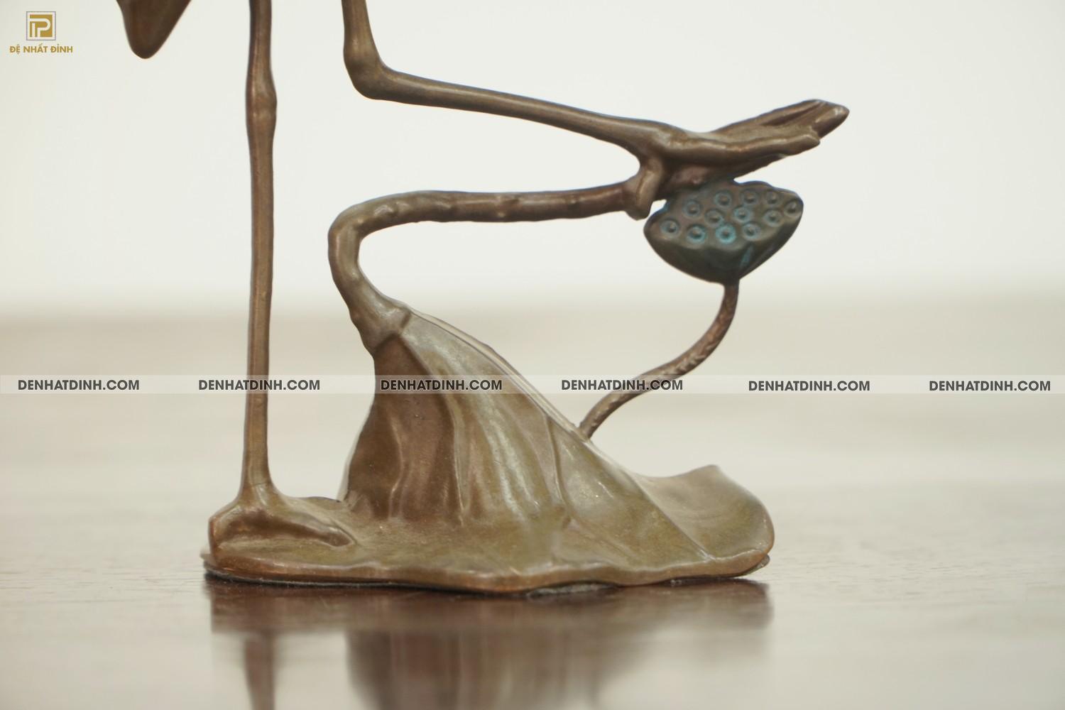 Xông trầm hạc bằng đồng cao 26cm - Ảnh 6