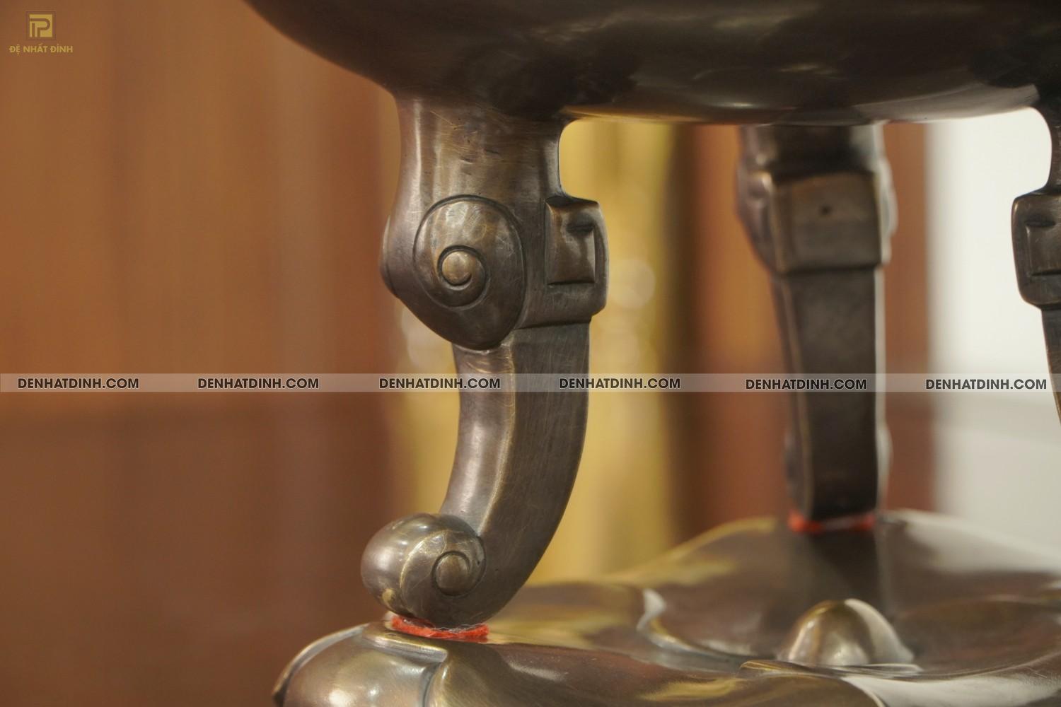 Lư đốt trầm bằng đồng hun cổ đen bóng 44cm - Ảnh 12