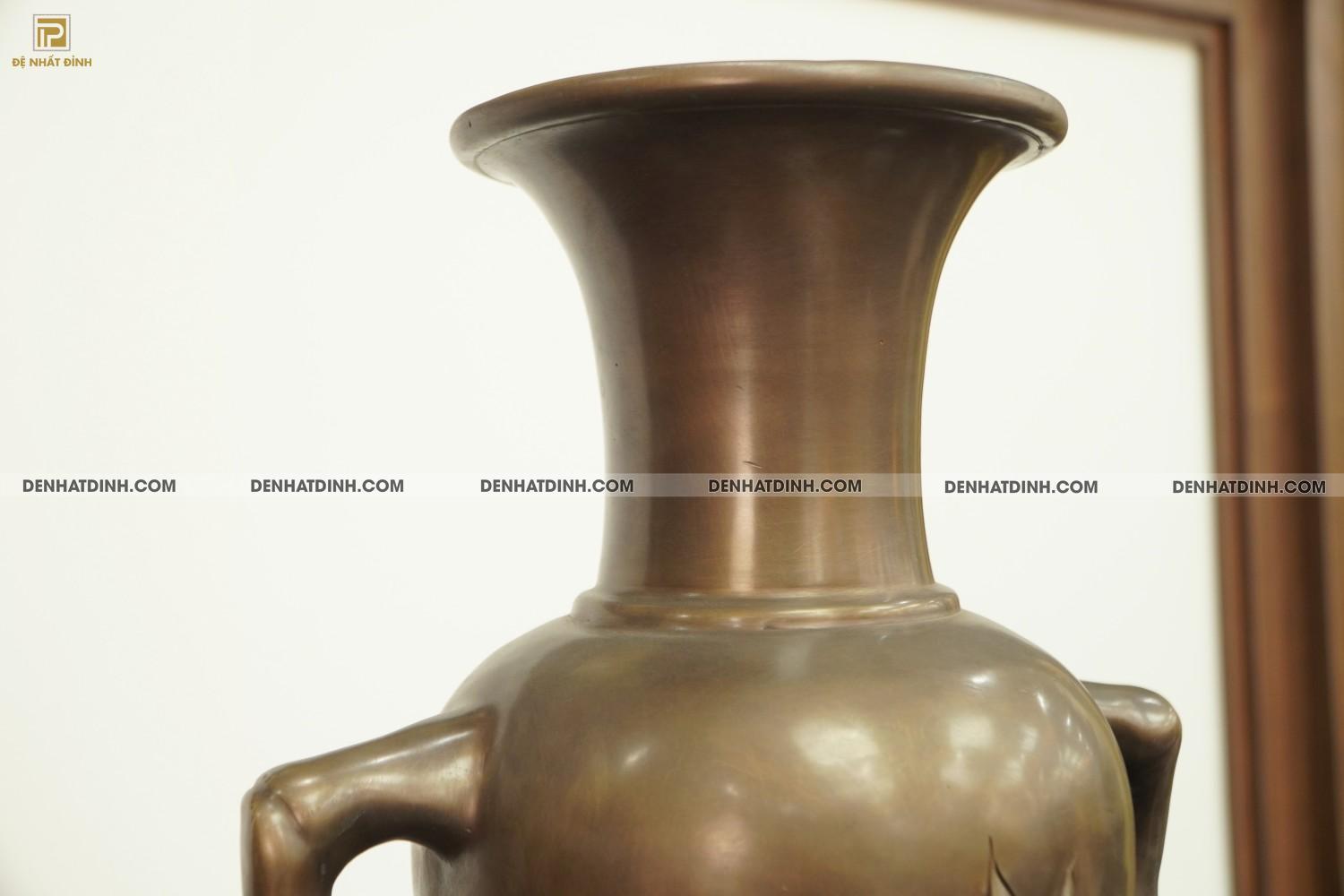 Lọ trúc hun nâu bằng đồng 50cm - Ảnh 3