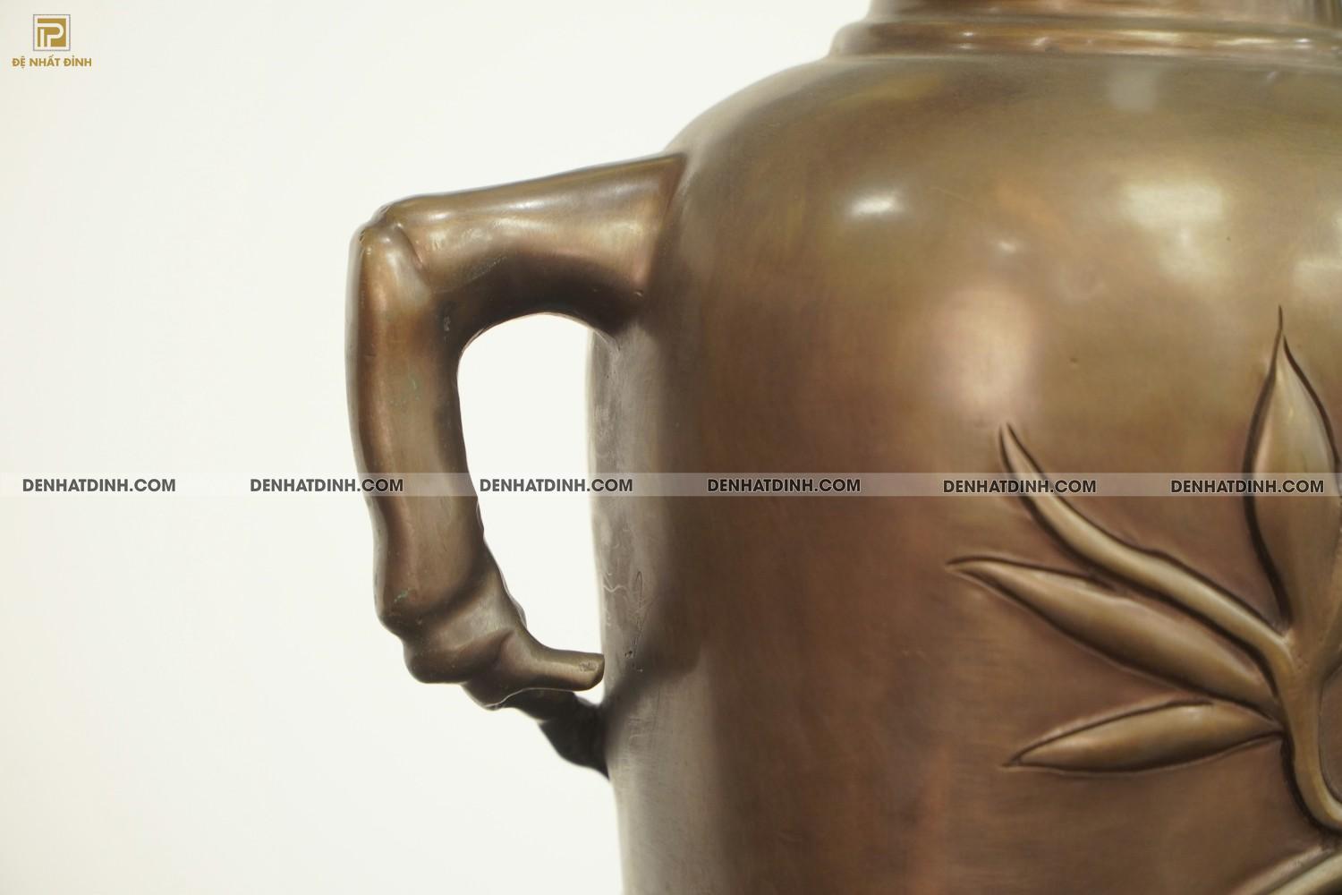 Lọ trúc hun nâu bằng đồng 50cm - Ảnh 4