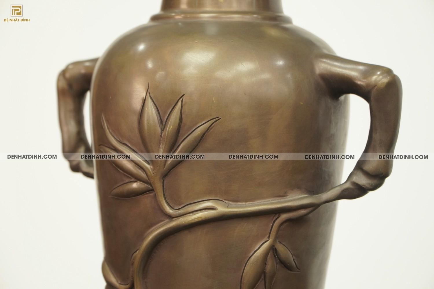 Lọ trúc hun nâu bằng đồng 50cm - Ảnh 5