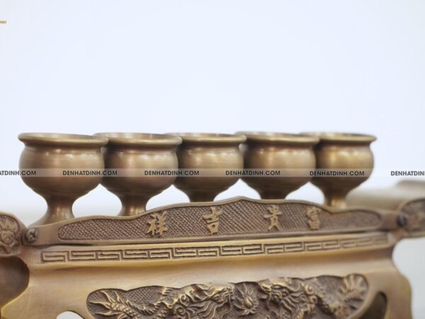 Alternative view of Khay chén 5 bằng đồng hun nâu cổ