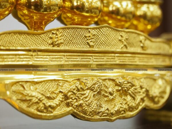 Alternative view of Khay chén 5 bằng đồng dát vàng 24k